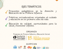 Afiche de las VIII Jornadas de Primera Infancia y Educación Inicial "Aportes a la propuesta educativa para la Atención y Educación de la Primera Infancia"
