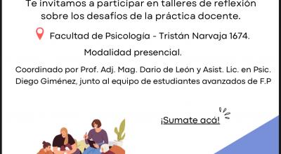 Afiche de convocatoria a talleres de autorreflexión "Habitar la docencia desde el cuidado y la salud"